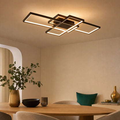 Black LED Rectangle Ceiling Light Dimmable