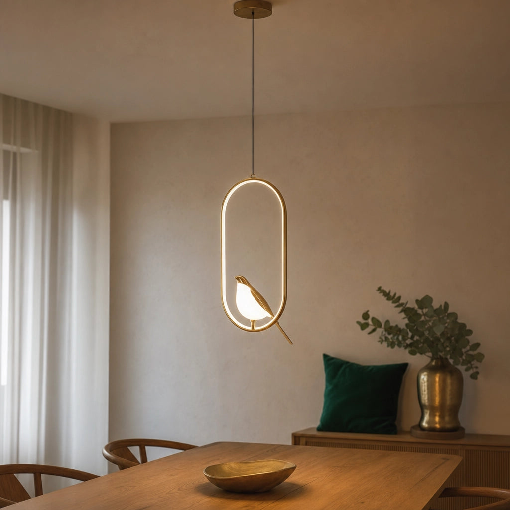 Gold Bird LED Pendant Light Adjustable Wire
