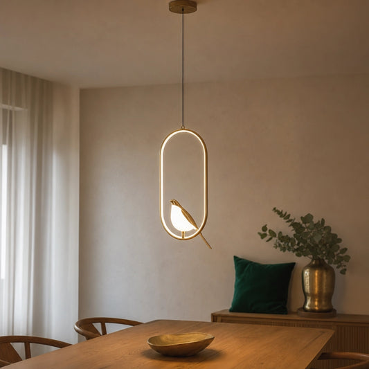 Gold Bird LED Pendant Light Adjustable Wire