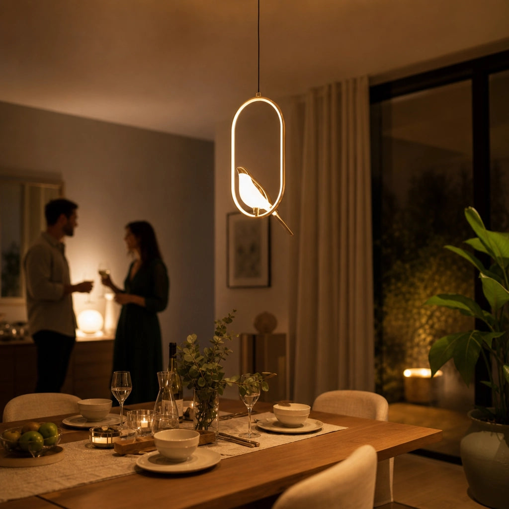 Gold Bird LED Pendant Light Adjustable Wire
