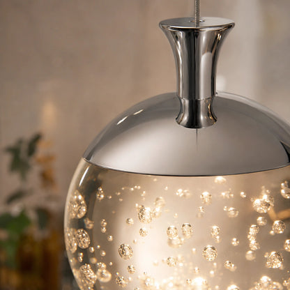 Chrome Crystal Bubble LED Pendant Light