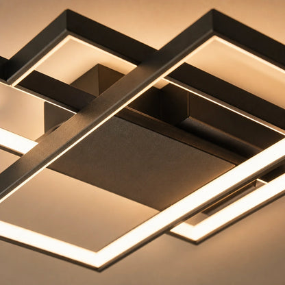 Black LED Rectangle Ceiling Light Dimmable